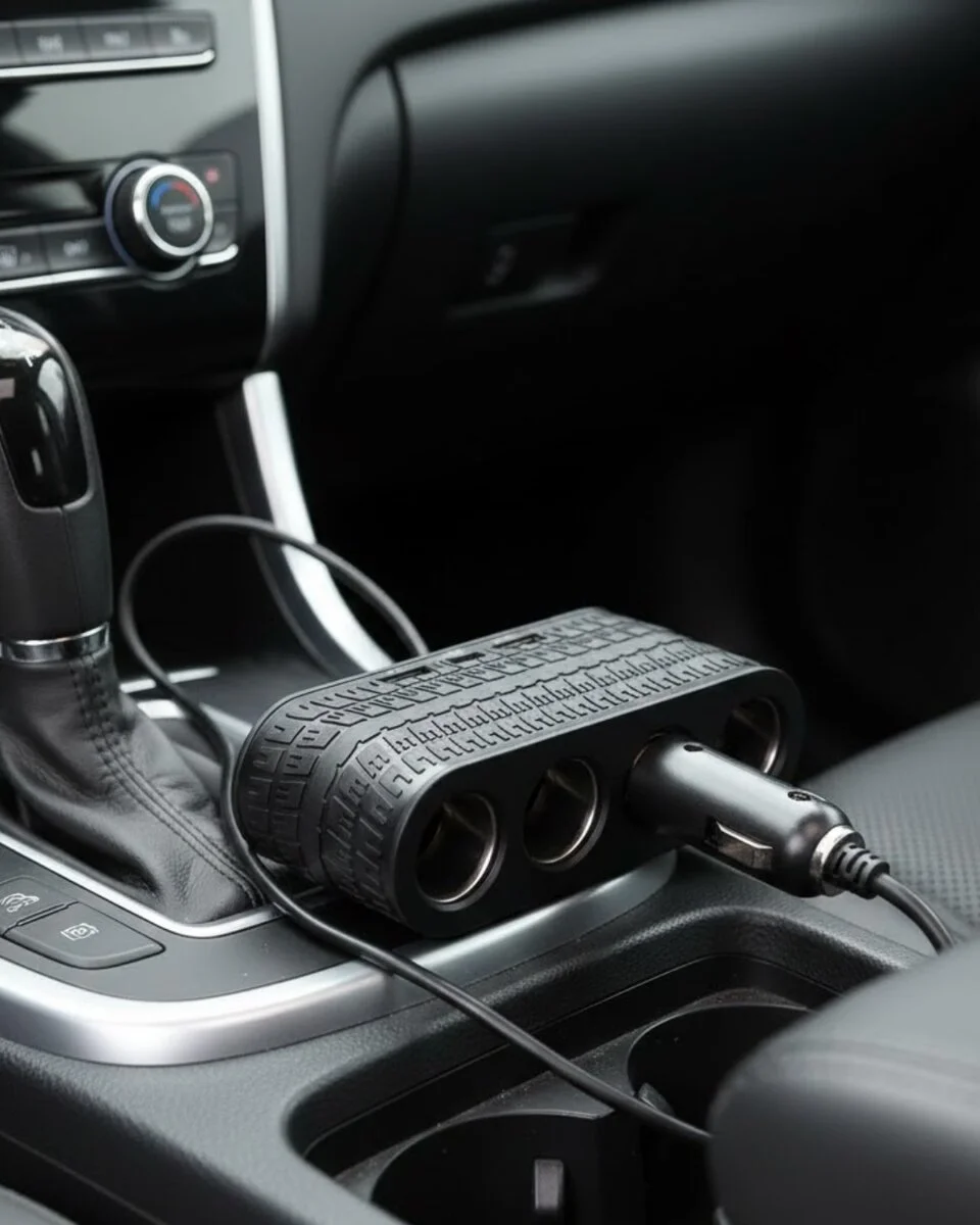Araç Çakmak Çoklayıcı 4 Çıkışlı 2 USB ve Type C Girişli Çok Fonksiyonlu Şarj Ünitesi