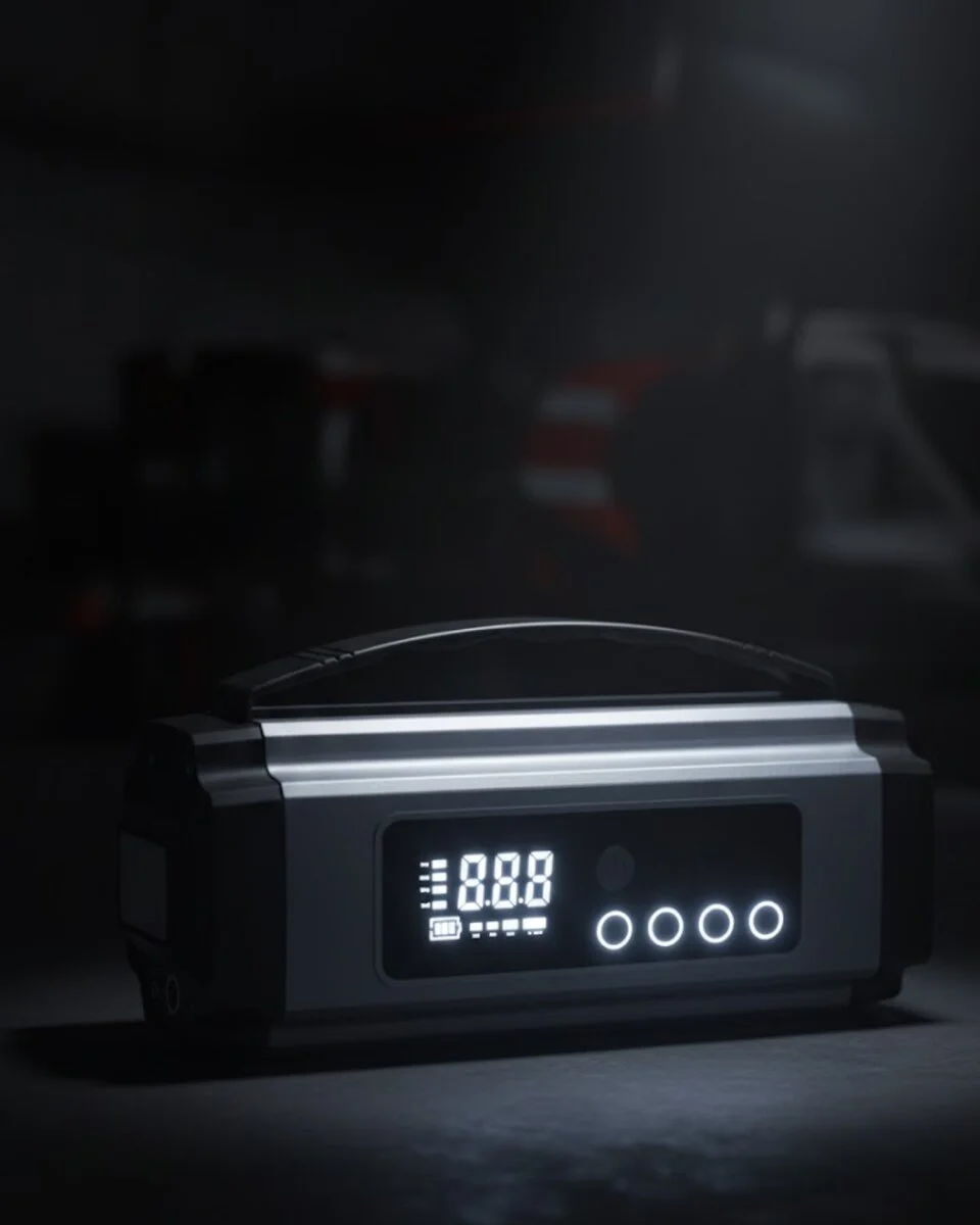 Dijital Göstergeli Akü Takviye Cihazı Lastik Şişirme Powerbank ve LED Işık Özellikli
