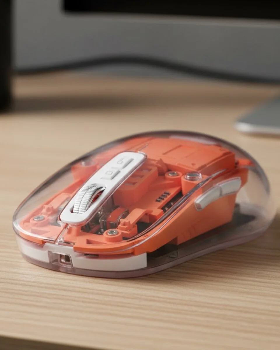 Şeffaf Kablosuz Mouse Bluetooth Bağlantılı Sessiz Tıklama