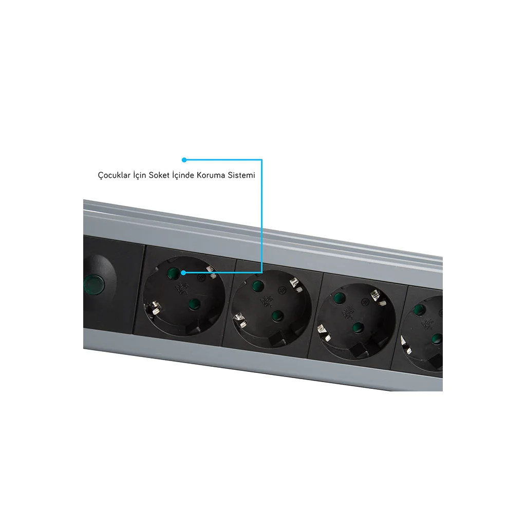 S-LINK Swapp SPGKS05 5 Soket Akım Korumalı Priz 1.5Mt Kablo 900 Joule (Gri) %100 Bakır(1923)