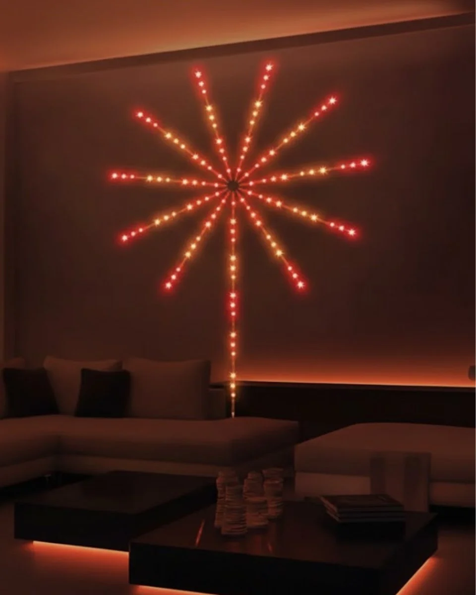 Uygulama Destekli RGB LED Havai Fişek Duvar Aydınlatması