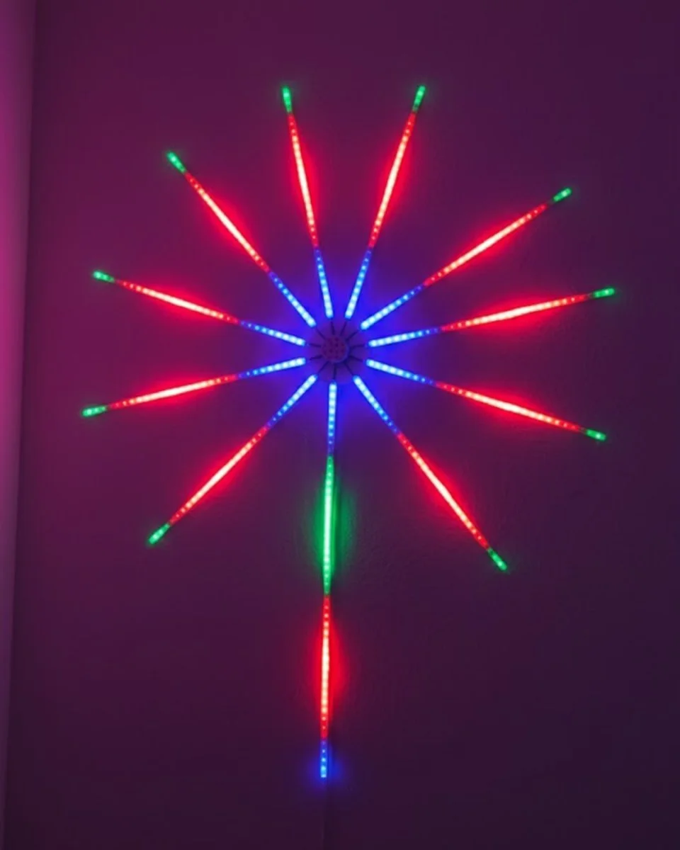 Akıllı RGB LED Havai Fişek Duvar Lambası Kumandalı ve Uygulama Kontrollü
