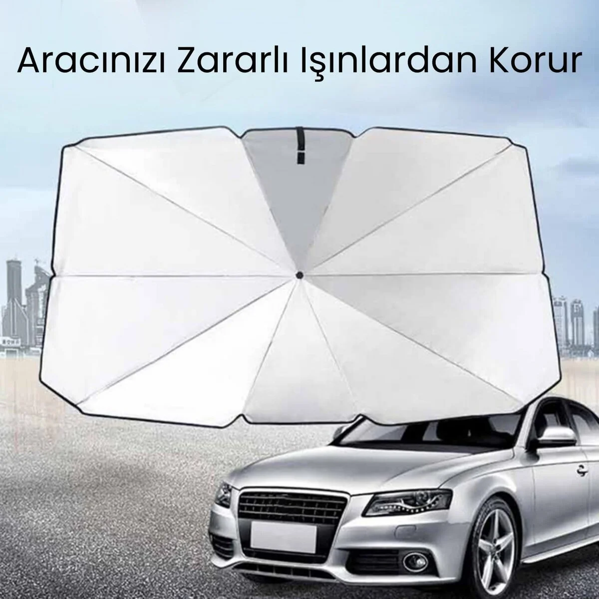 Toyota Yaris VW Polo Kia Rio Fiat Punto Hyundai Accent Blue Uyumlu Oto Şemsiye