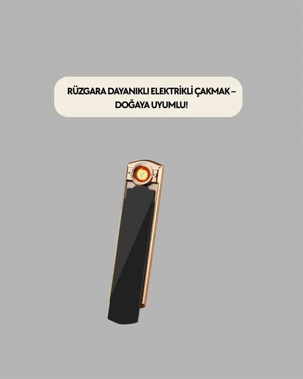 Rüzgar Geçirmez Elektronik Çakmak – Modern Tasarım Metal Gövde