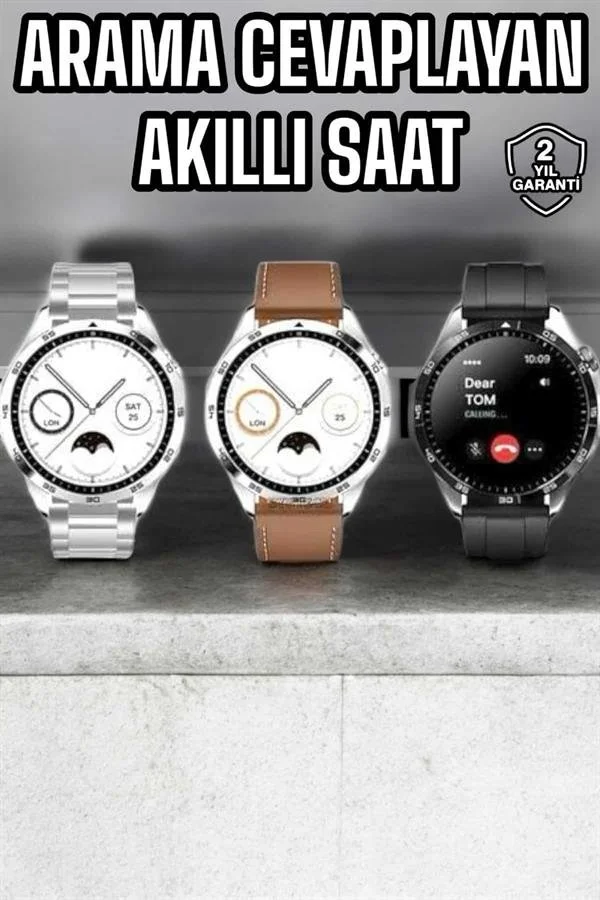 Akıllı Saat Titreşimli Amoled Ekran Uyku ve Sağlık Takibi Sesli Görüşme