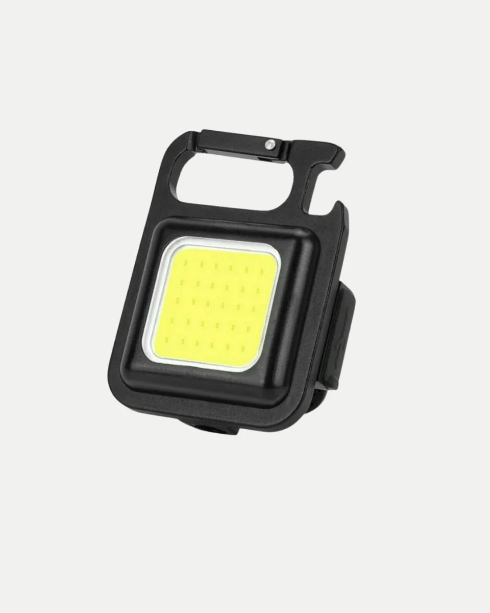 Şarjlı COB LED Anahtarlık Fener – 4 Modlu Manyetik ve Katlanabilir Standlı