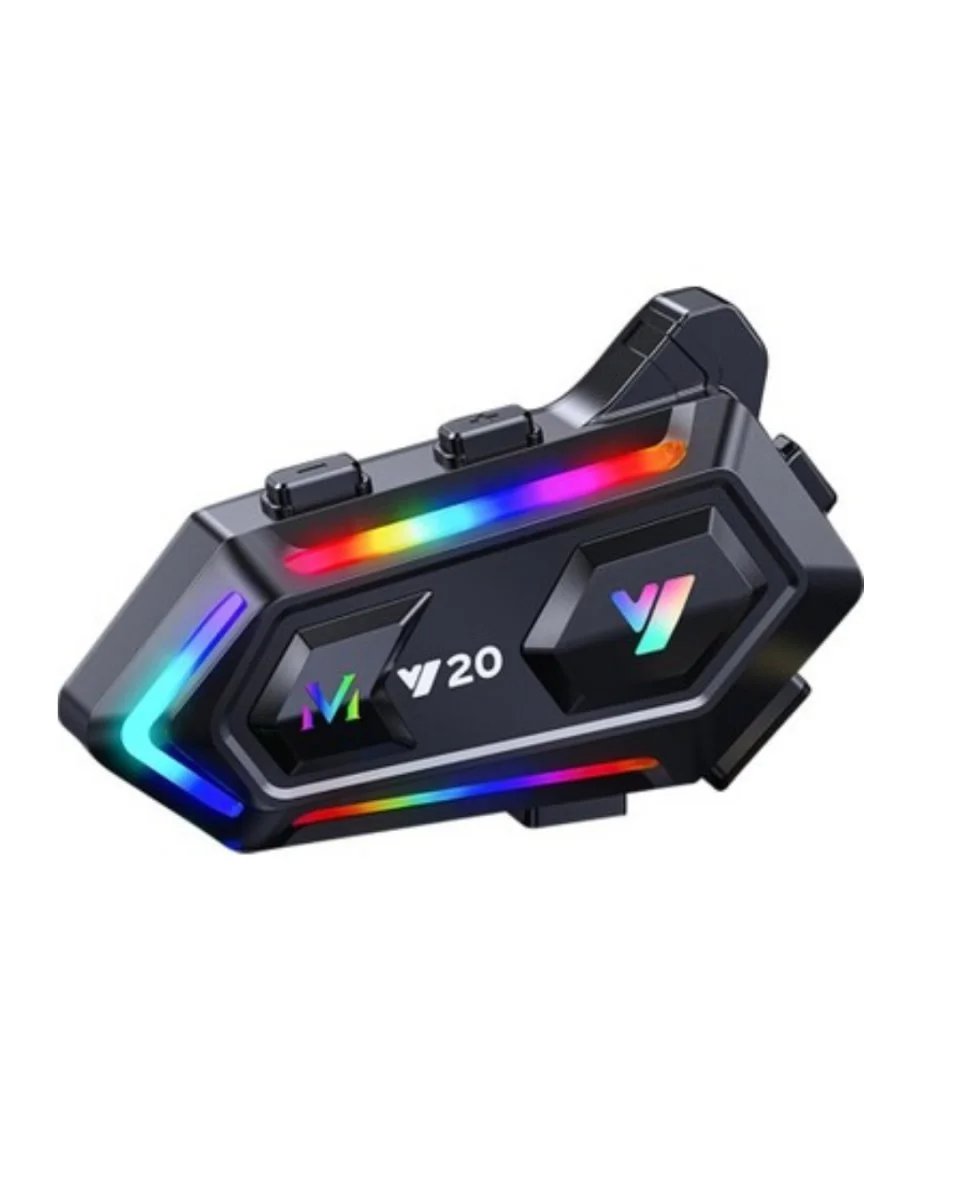 Yeni Nesil Bluetooth 5.3 Motosiklet Intercom RGB Işıklı 1000m Mesafeli