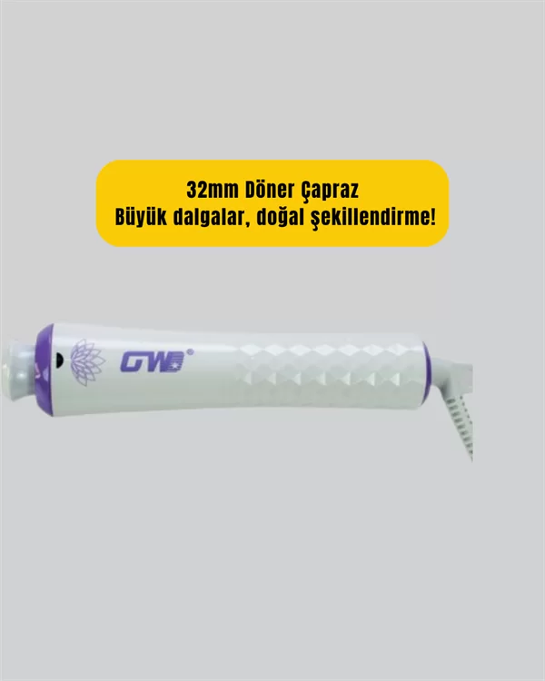 GW Saç Kıvırma Makinesi – 360° Döner Başlık Negatif İyon Teknolojisiyle