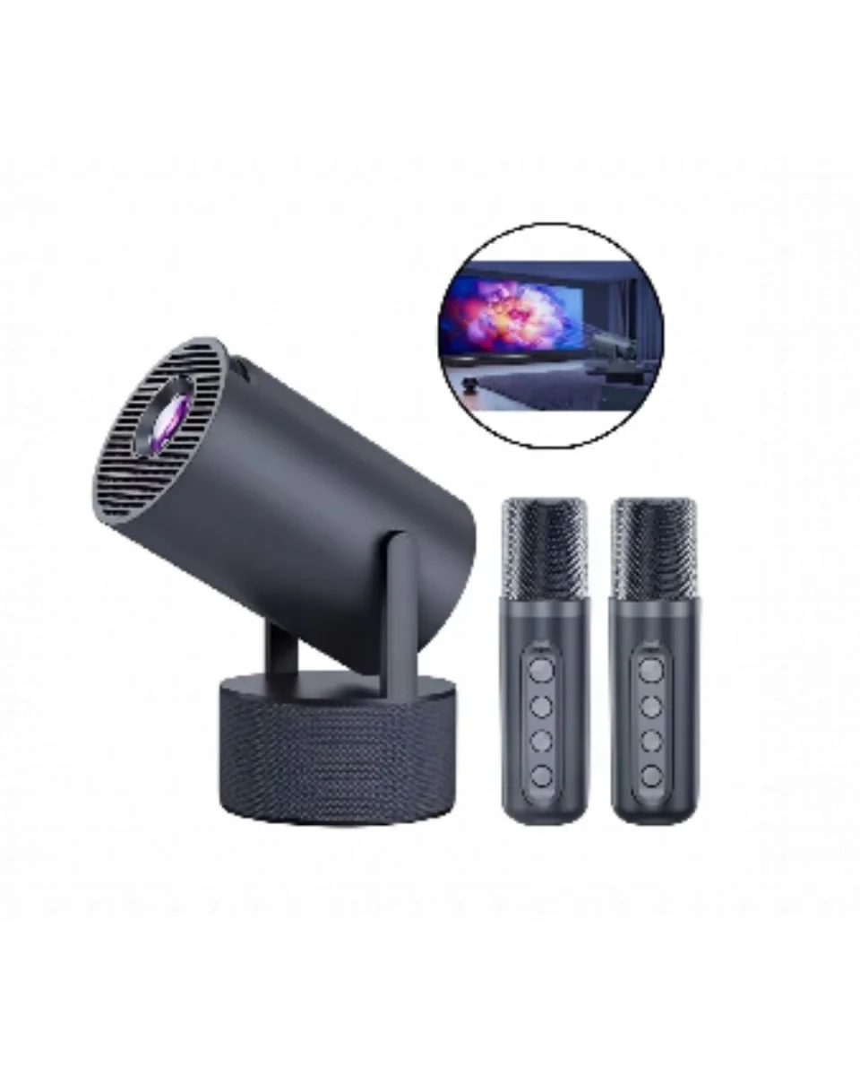 Akıllı Projeksiyon Cihazı Karaoke Mikrofonlu 1080P Android