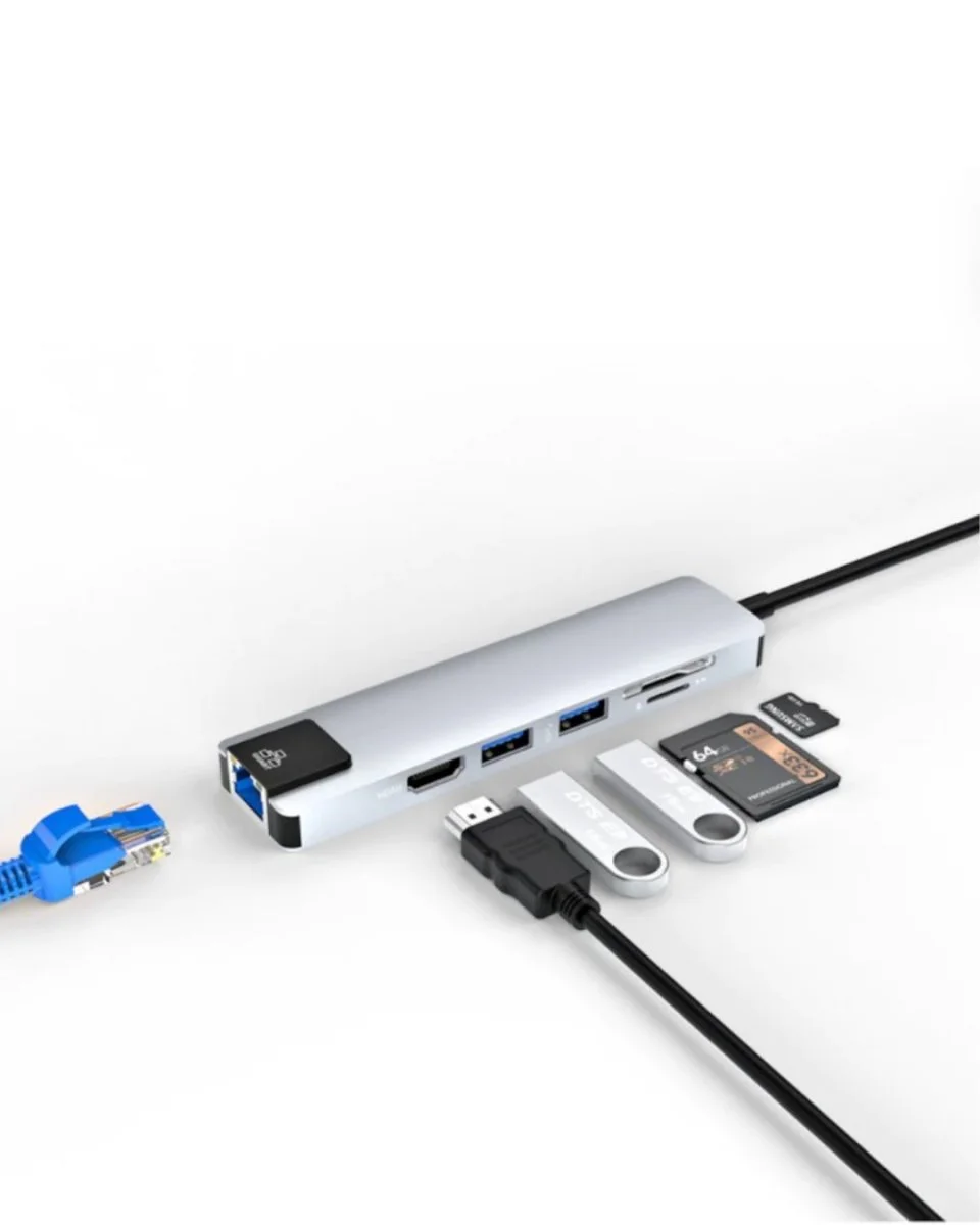 Çok Fonksiyonlu Type C Hub USB HDMI Ethernet Kart Okuyucu