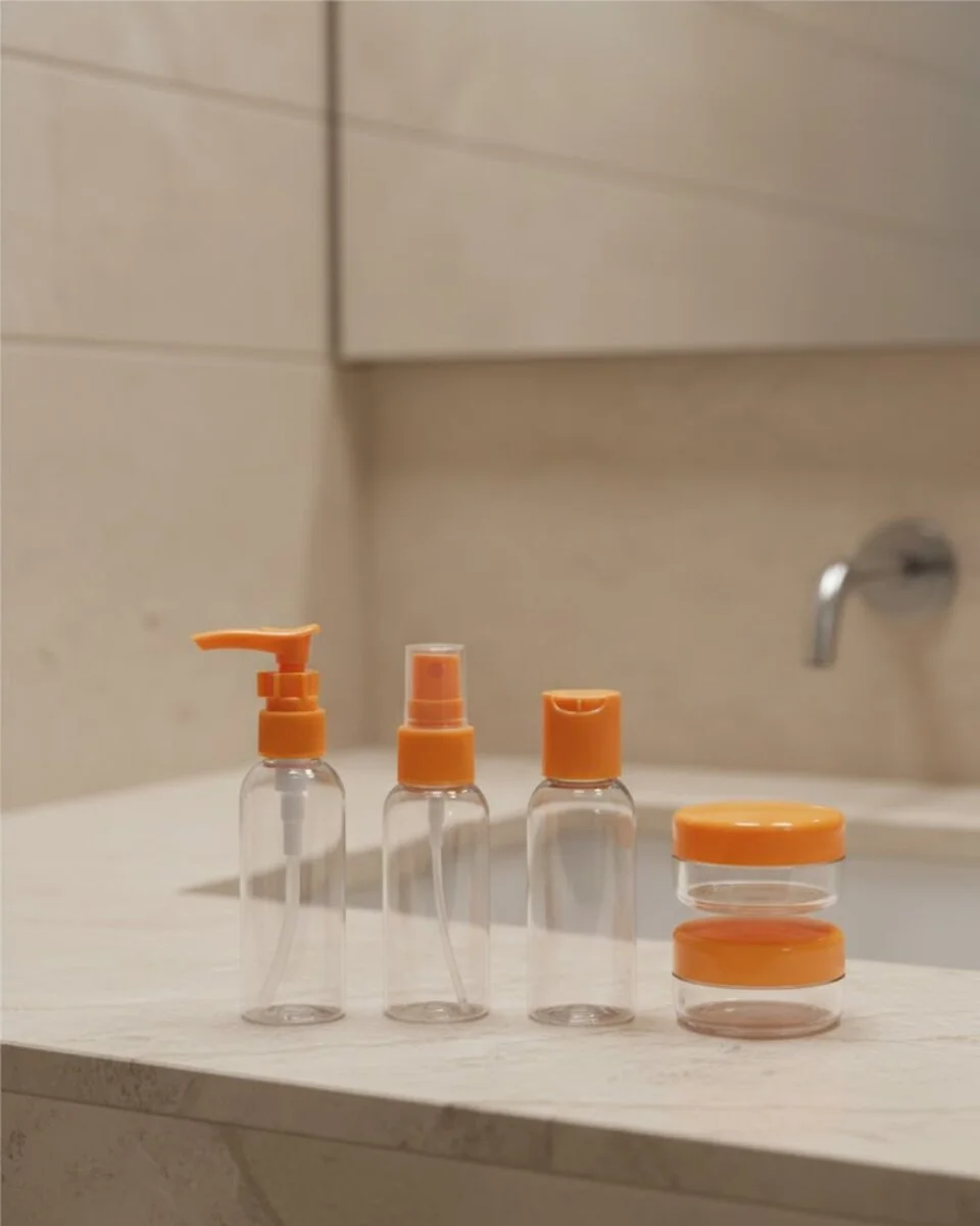 30 ml 5’li Seyahat Şişesi Seti Çantalı Kozmetik Organizer