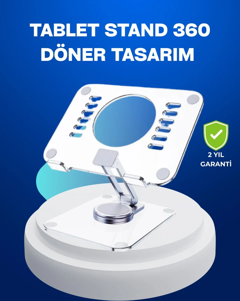 Katlanabilir Tablet Standı Ayarlanabilir Kaymaz Şeffaf Tasarım