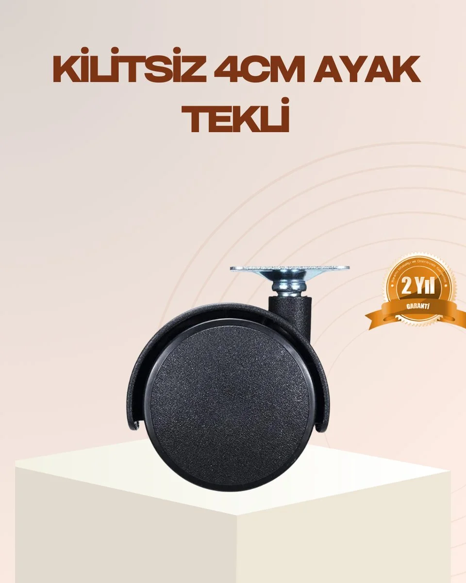 4 cm Kilitsiz Mobilya Ayağı Tekli Kolay Dönen Masa ve Sehpa Ayağı
