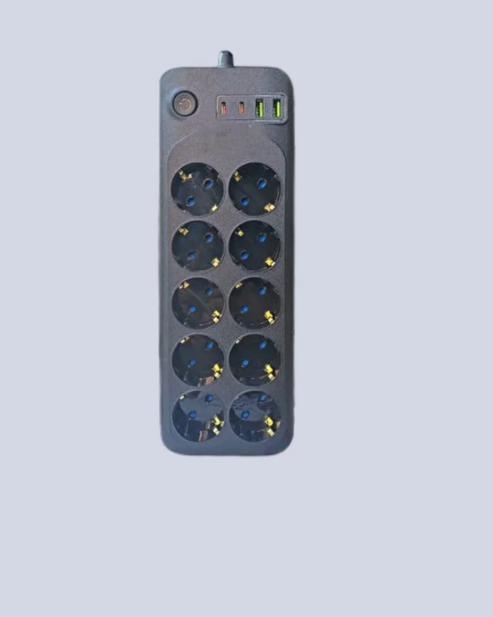 10 Prizli Uzatma Kablosu Termal Koruma USB Type-C Hızlı Şarj 2500W