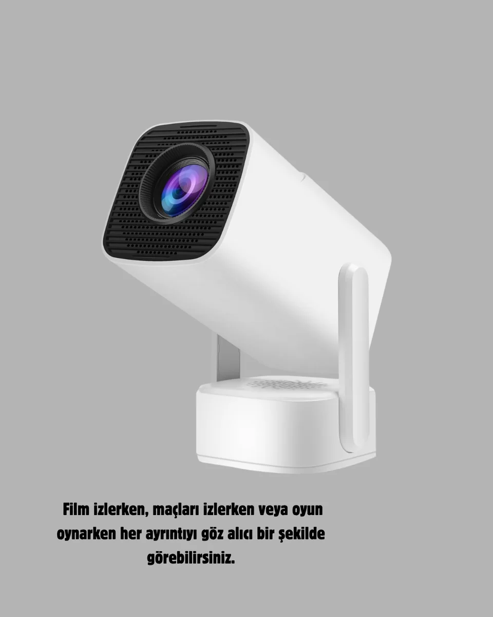 HD 720p Projeksiyon Cihazı – Geniş Ekran 10.000 Saat Ampul Ömrü Ev Sineması Deneyimi