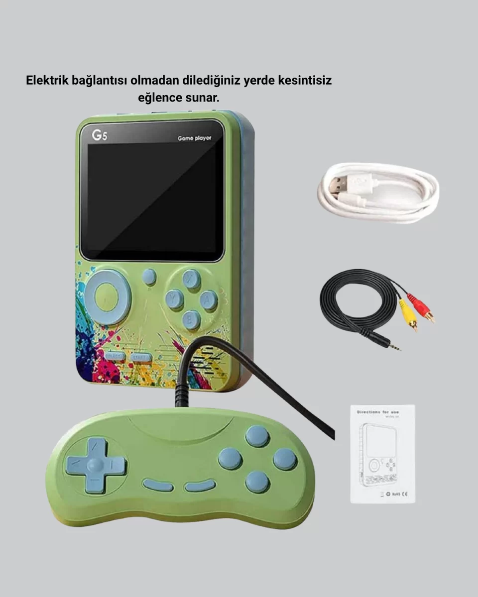 G5 Retro Oyun Konsolu 500 Klasik Oyunlu 3 İnç HD Ekran ve TV Bağlantılı