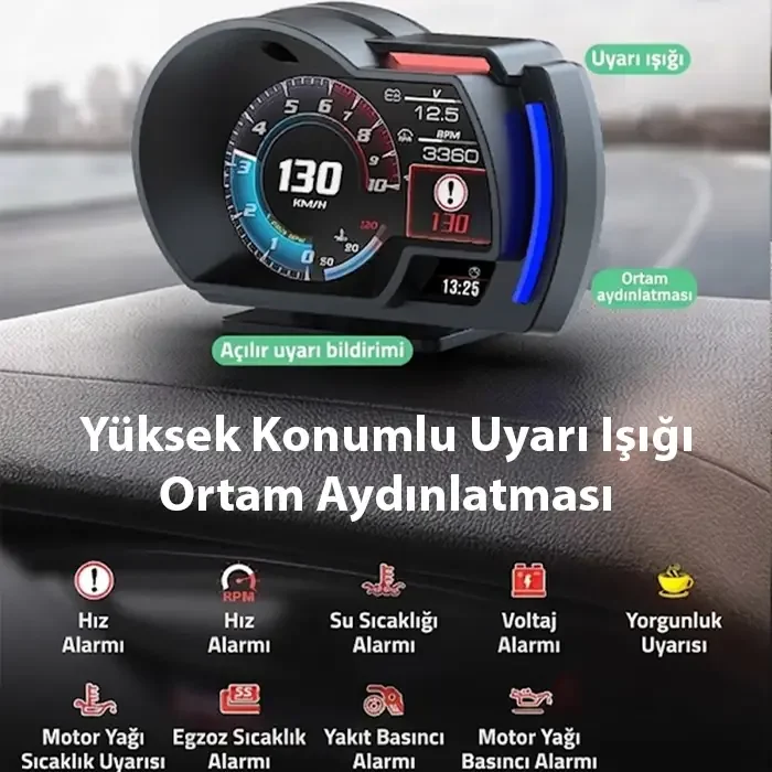 Ally A520 OBD2 + GPS Head Up Display HUD Dijital Hız Göstergesi RPM & Sıcaklık & Basınç Takip Hız Alarmı-(5775)