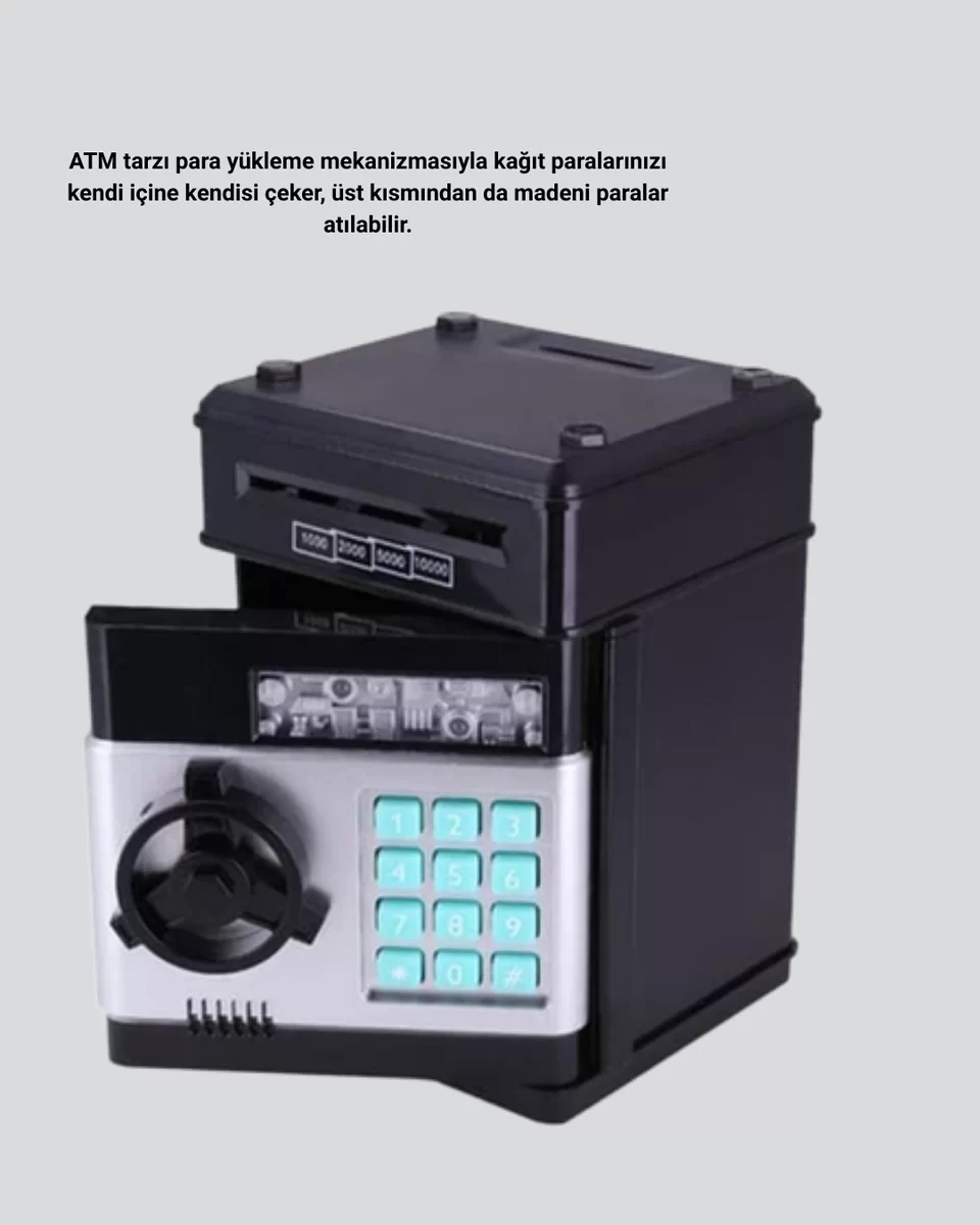 Çocuklar İçin Şifreli ATM Kasa Para Yutan Kumbara