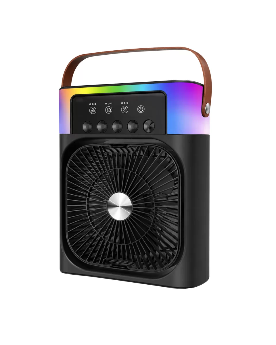 USB Şarjlı Masaüstü Sprey Fan Taşınabilir Serinletici RGB Işıklı Mini Klima
