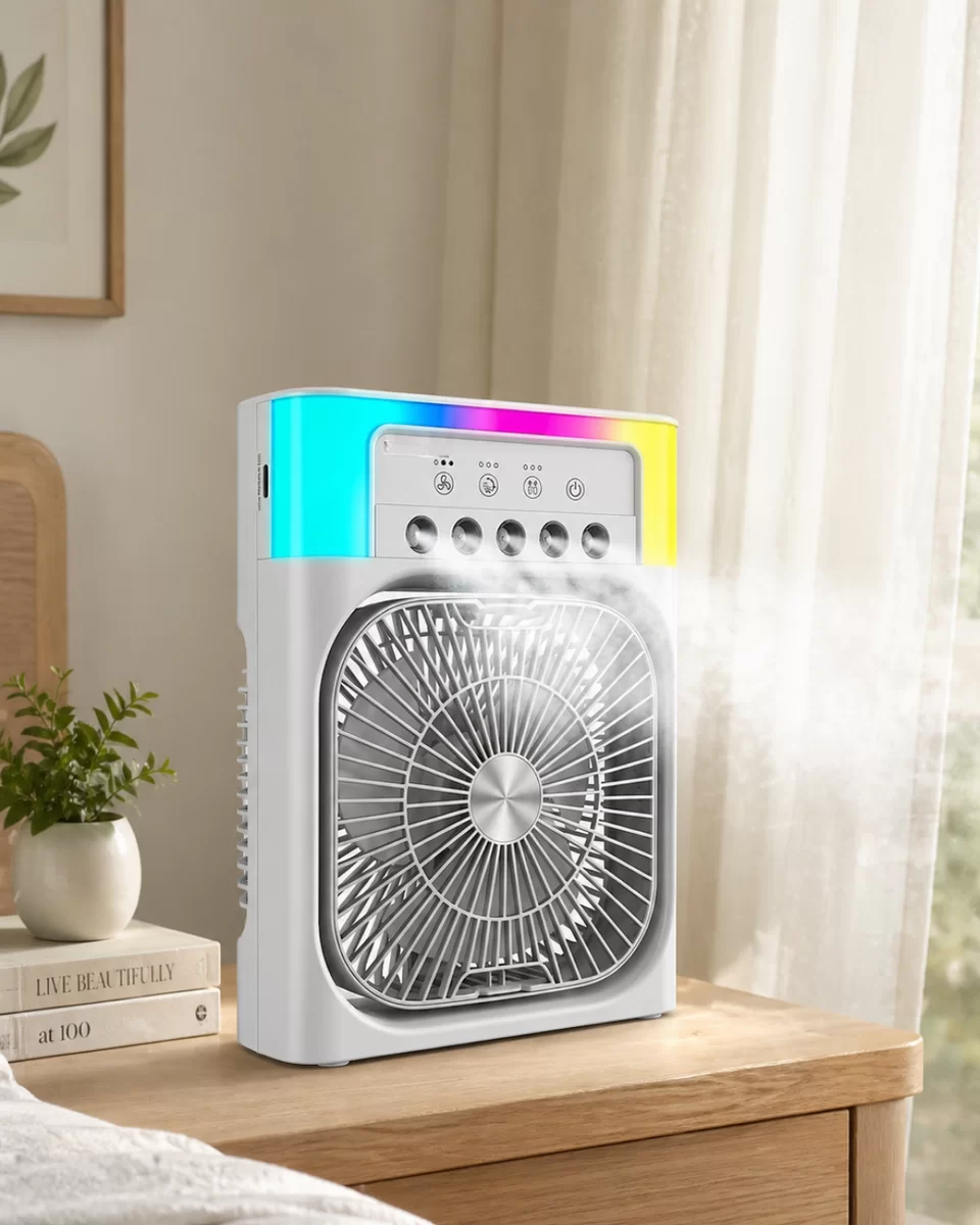 Su Buharlı Mini Klima Fan RGB Işıklı Taşınabilir Serinletici