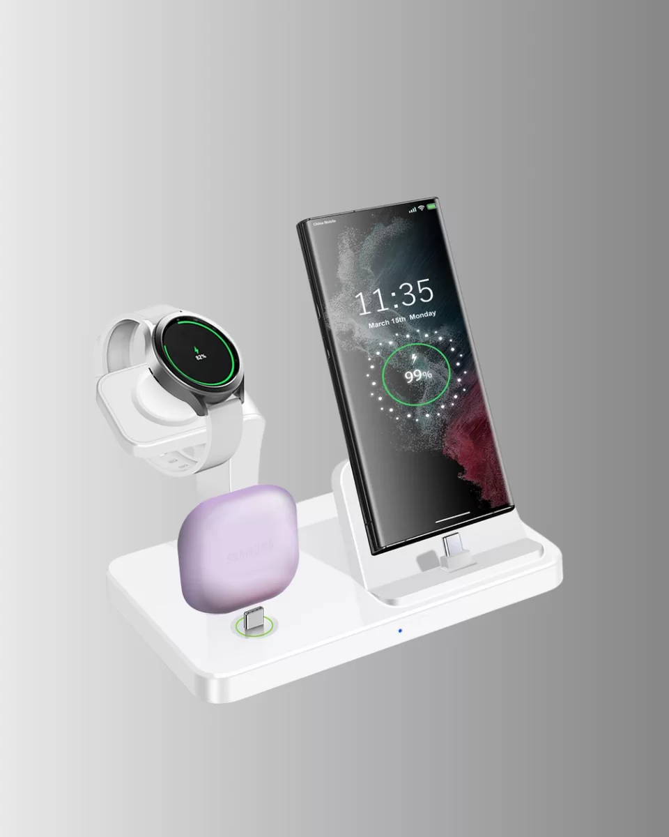 Kablosuz Şarj İstasyonu 4’ü 1 Arada iPhone Watch ve AirPods Uyumlu