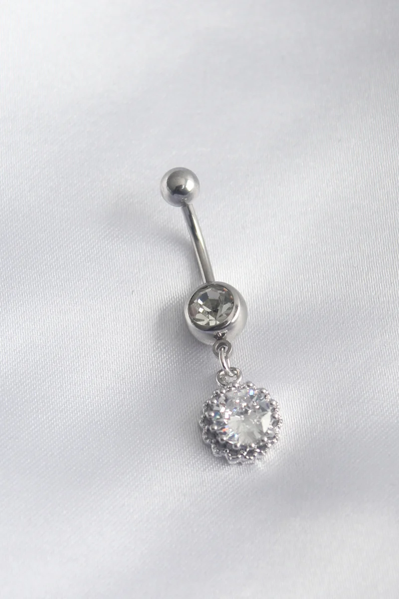 316L Cerrahi Çelik Zirkon Taşlı Sallantı Model Kadın Piercing 5886