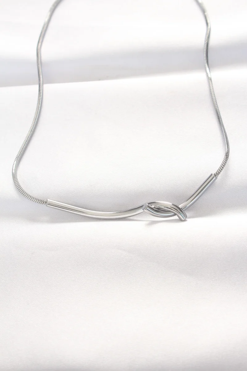 316L Çelik Silver Renk Kolye 5886