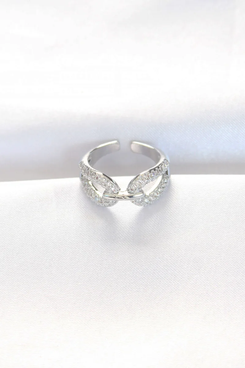 Zirkon Taşlı Silver Renk Ayarlanabilir Yüzük 5886
