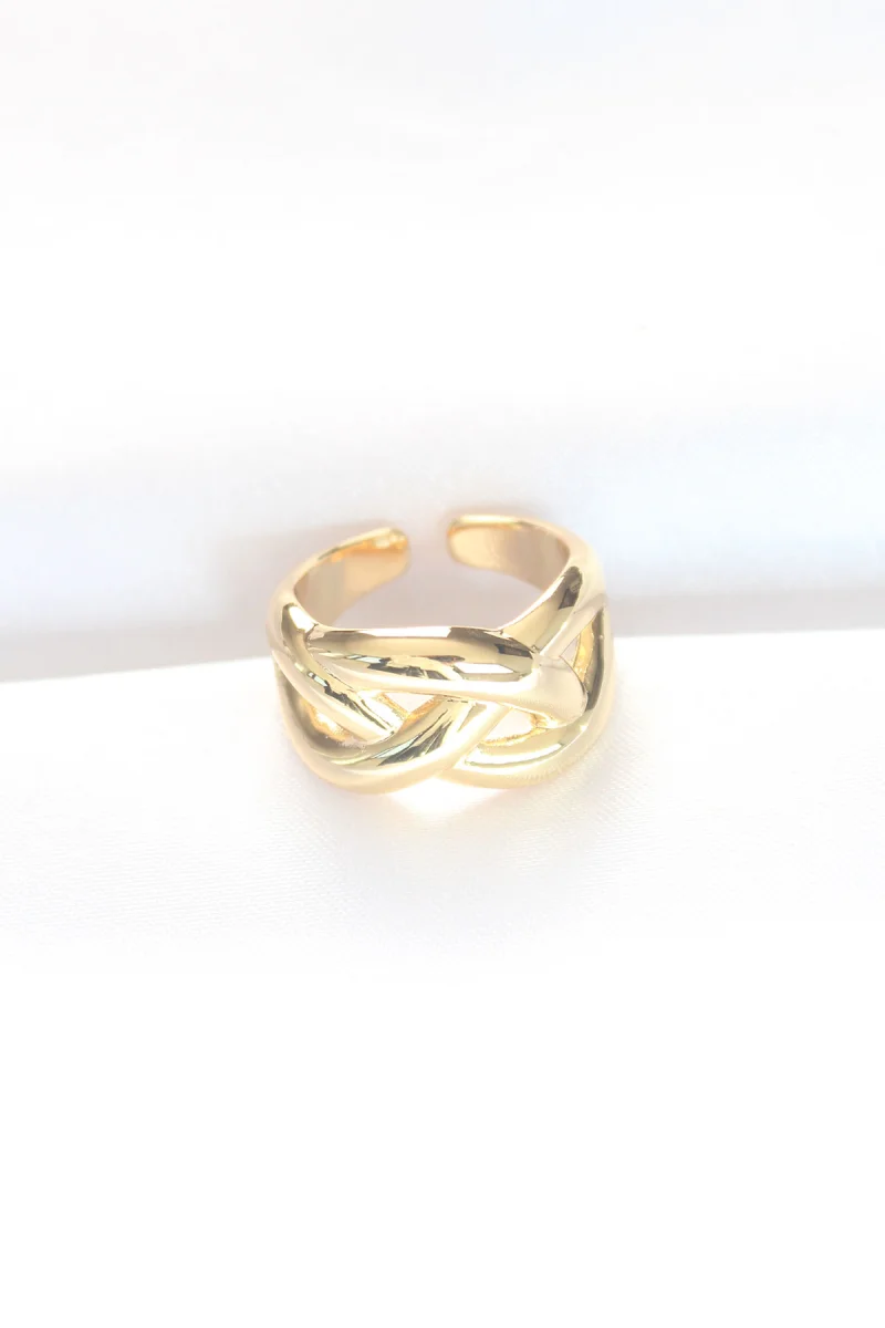 Düğüm Model Gold Renk Ayarlanabilir Yüzük 5886