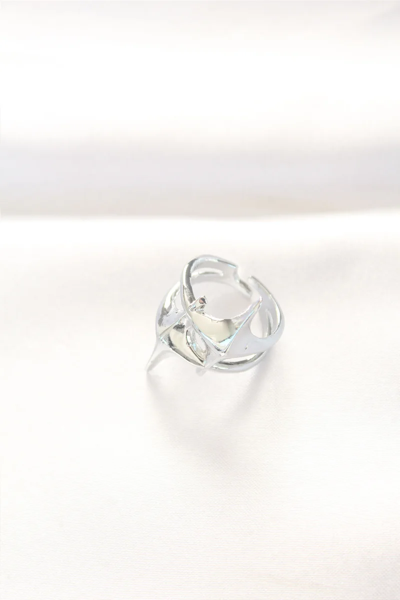 Yıldız Model Silver Renk Ayarlanabilir Yüzük 5886
