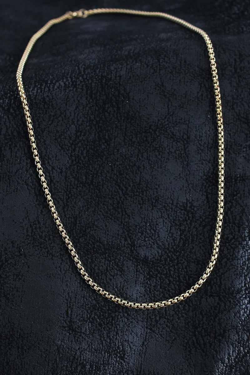 316L Çelik Örme Zincir Model Gold Renk Erkek Kolye 5886