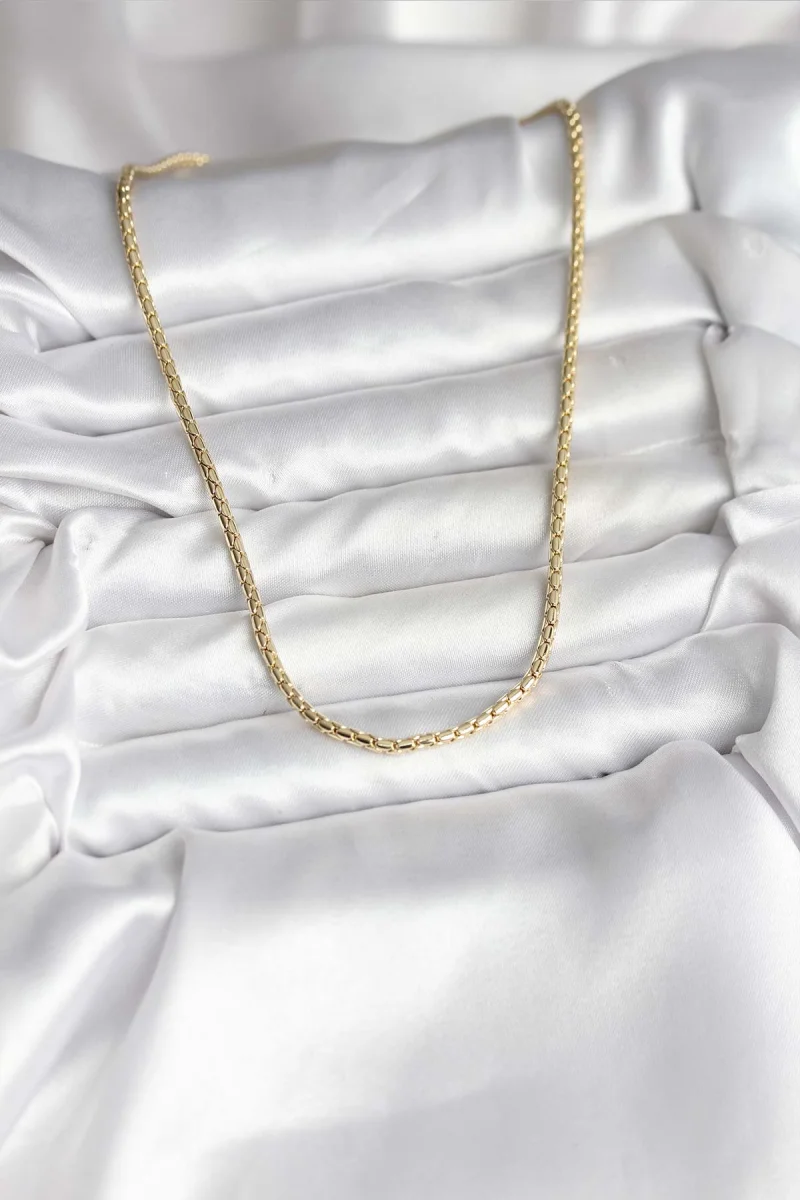 14K Gold Renk Kaplama Zincir Model CM Kadın Kolye 5886