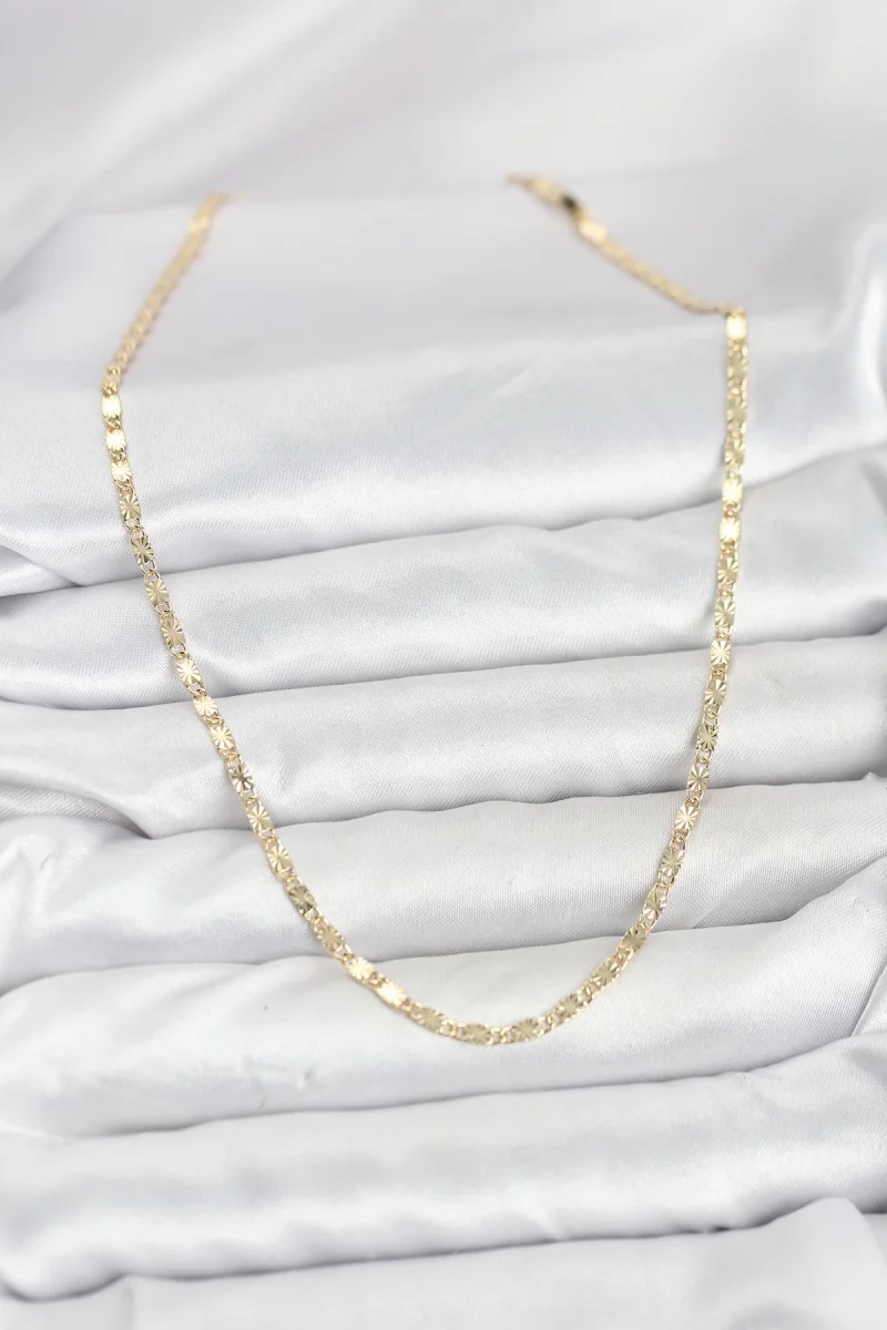 CM 14K Gold Renk Lazerli Zincir Model Kadın Kolye 5886