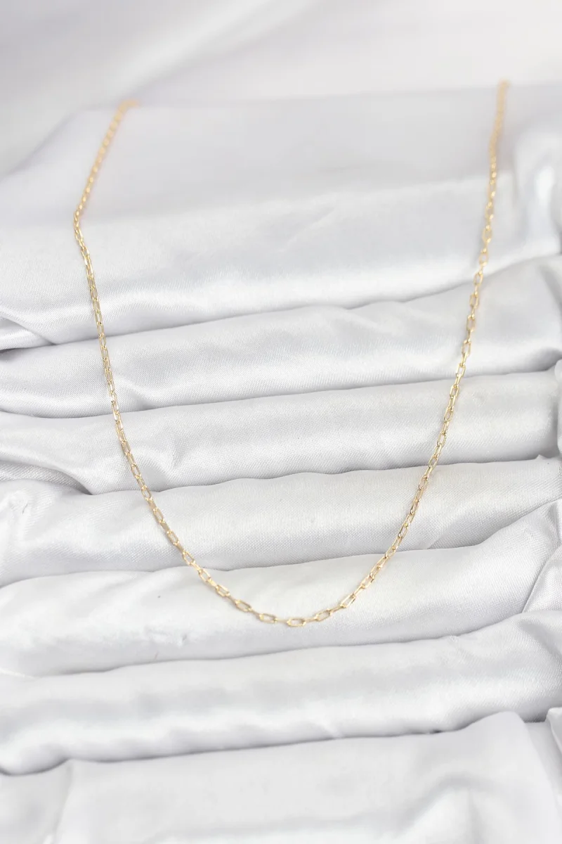 CM 14K Gold Renk Ataç Zincir Model 60 cm Kadın Kolye 5886