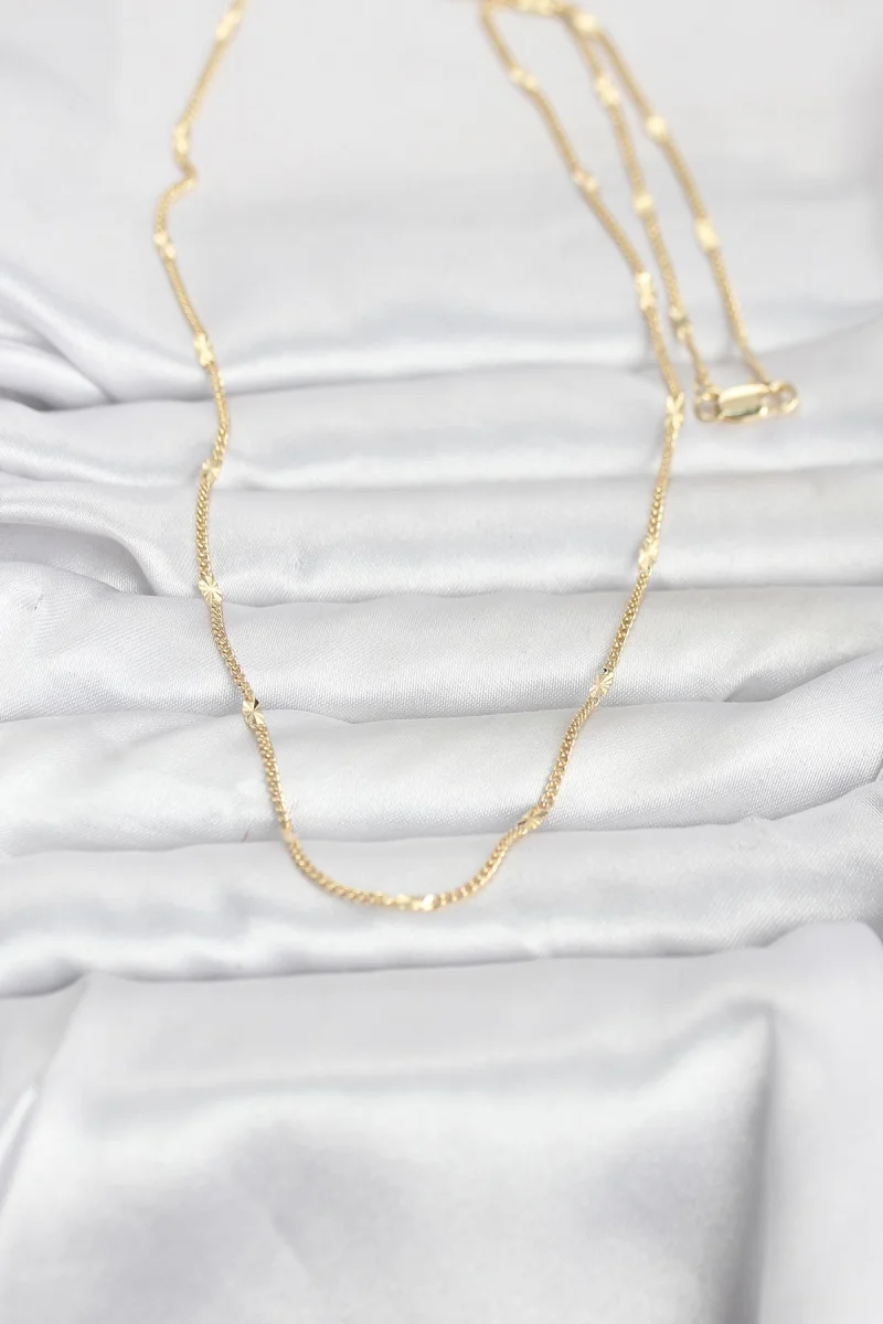 CM 14K Gold Renk Lazer Puntalı Model 60 cm Kadın Kolye 5886