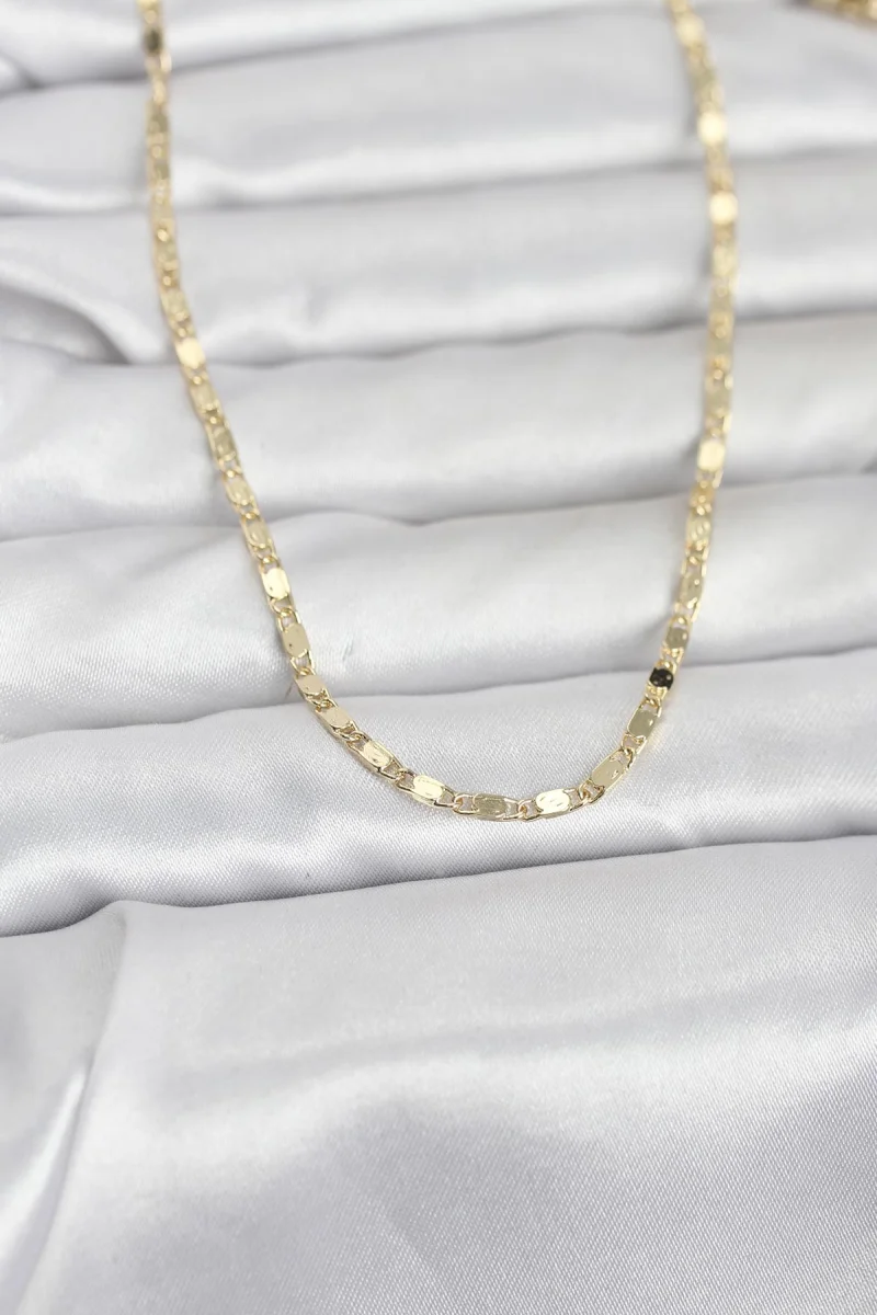 CM 14K Gold Renk Ezme Zincir 60 cm Kadın Kolye 5886