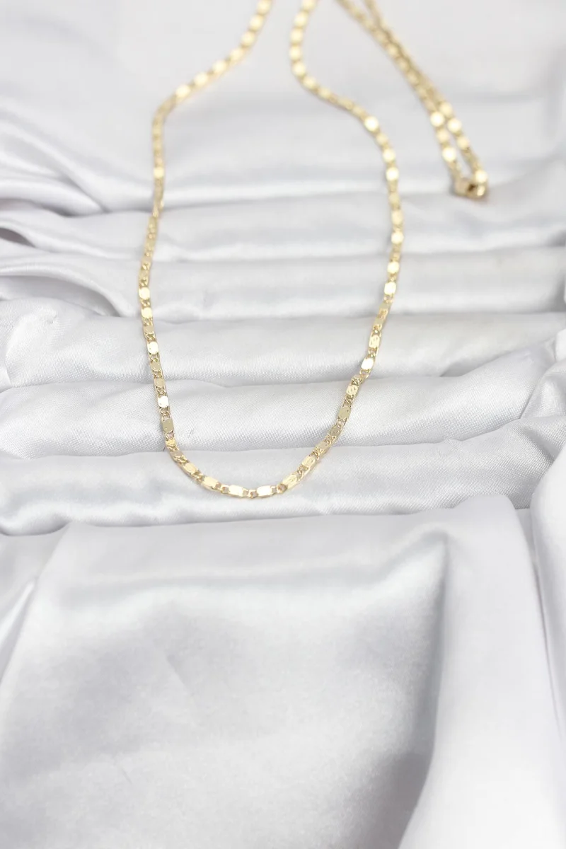 CM 14K Gold Renk Ezme Zincir 60 cm Kadın Kolye 5886