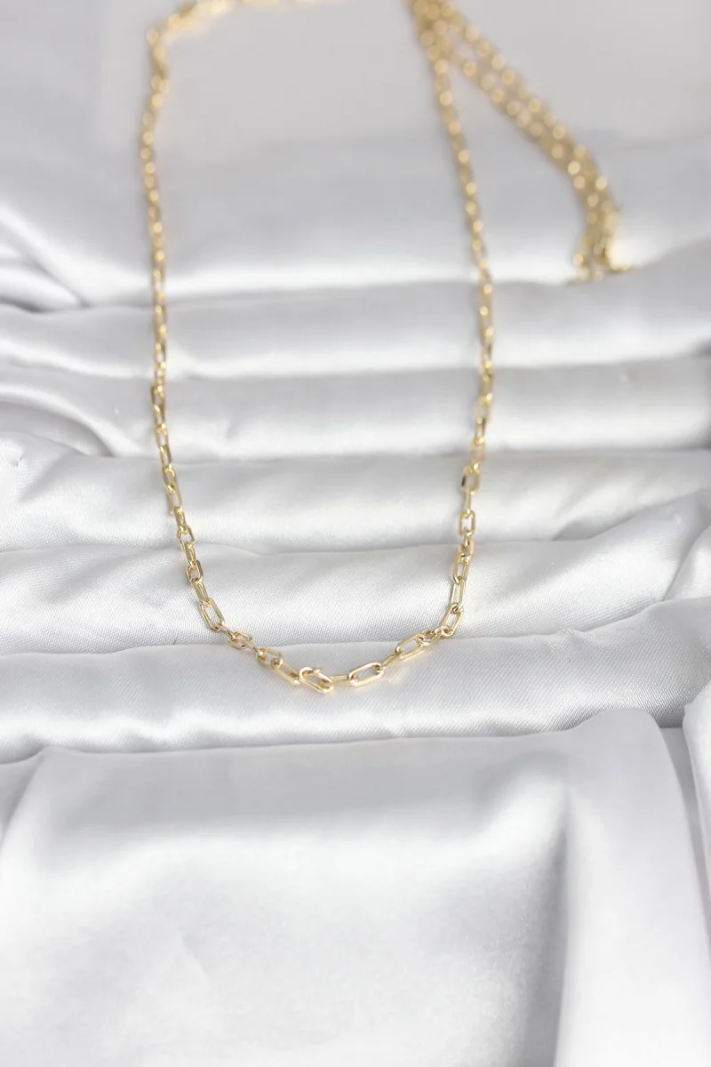 CM 14K Gold Renk Ataç Zincir Model 60 cm Kadın Kolye 5886