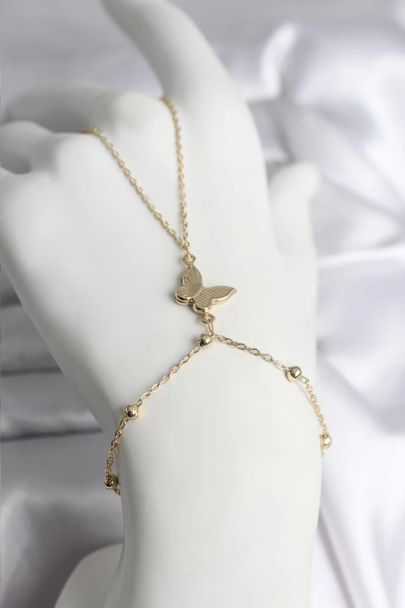 316L Çelik Gold Renk Kelebek Model Kadın Şahmeran 5886