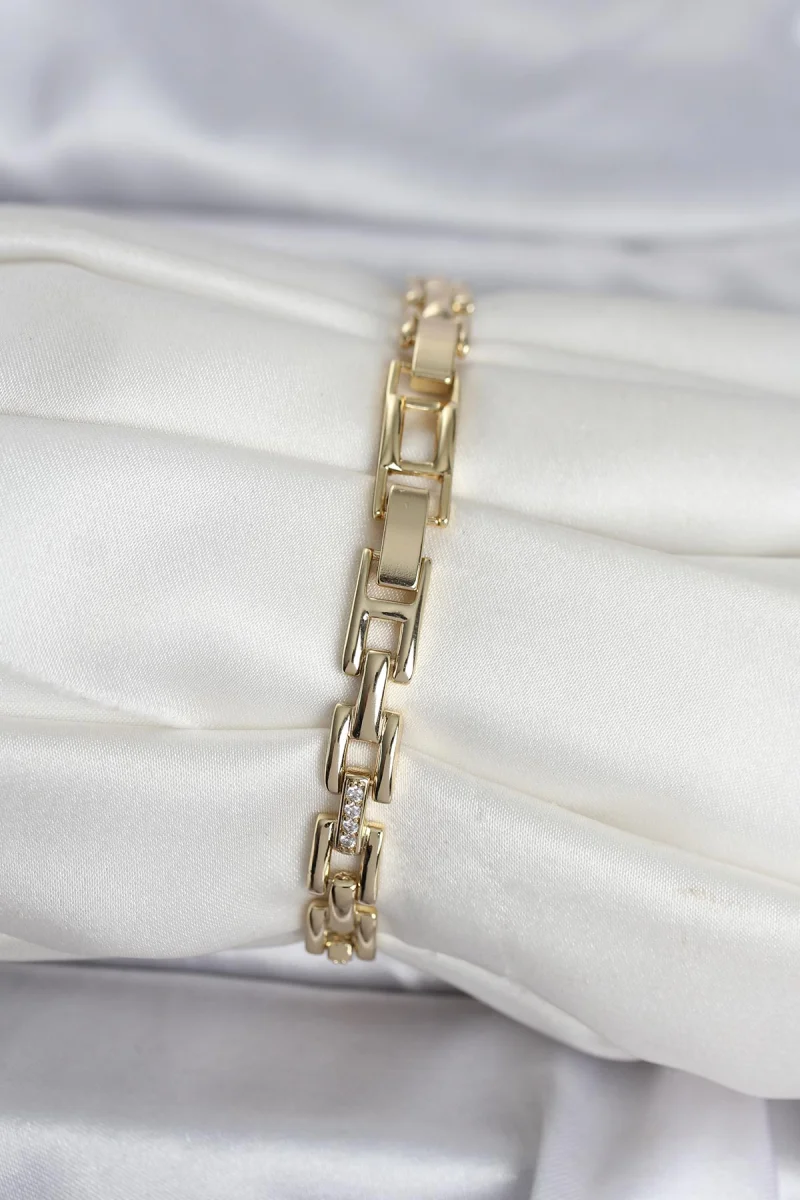 Xuping Zincir Model Gold Renk Kadın Bileklik 5886