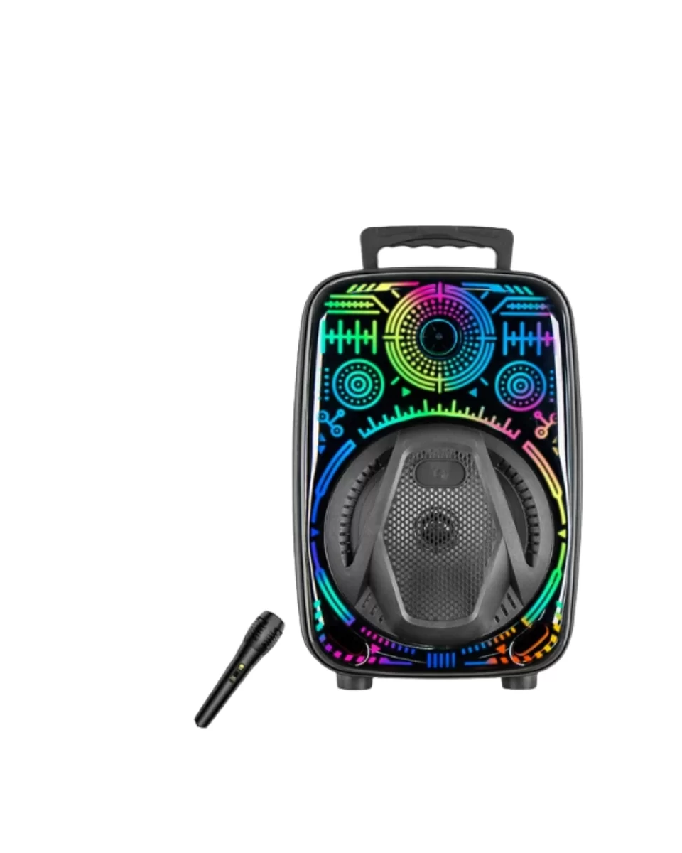Karaoke Hoparlör RGB LED Işıklı USB FM Radyo Destekli Taşınabilir Speaker