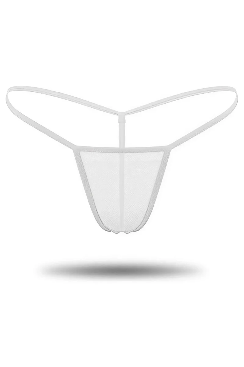 Beyaz Transparan Tül String Tanga TM0368