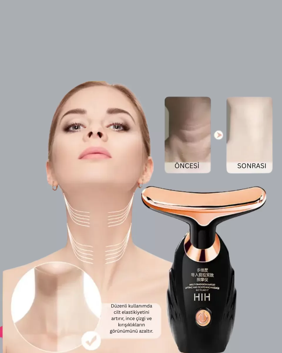 Taşınabilir Şarjlı Kırışıklık Giderici Masaj Aleti Yüz ve Boyun Bakım Cihazı