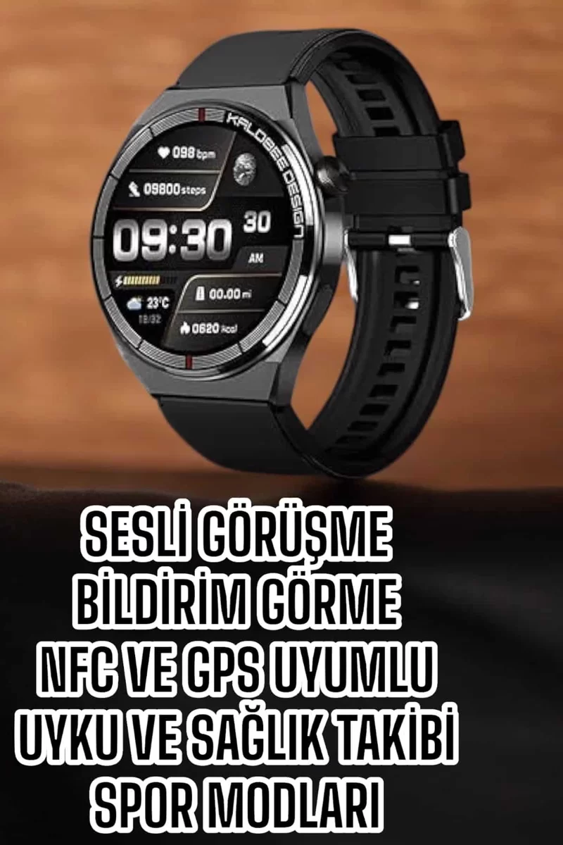 Akıllı Saat Bluetooth Bağlantılı Amoled Ekran Uyku ve Sağlık Takibi