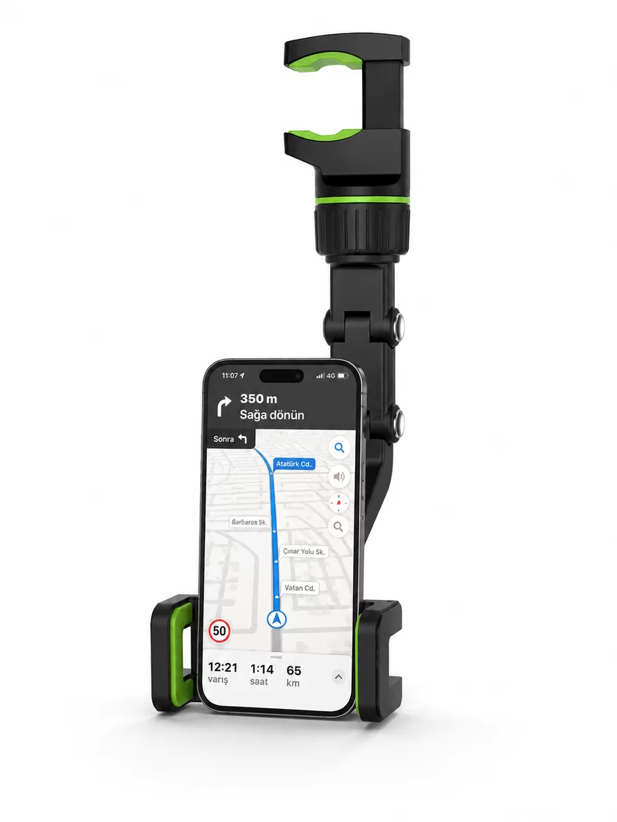 Araç İçi Dikiz Aynası Telefon Tutucu 360° Dönebilen Katlanabilir