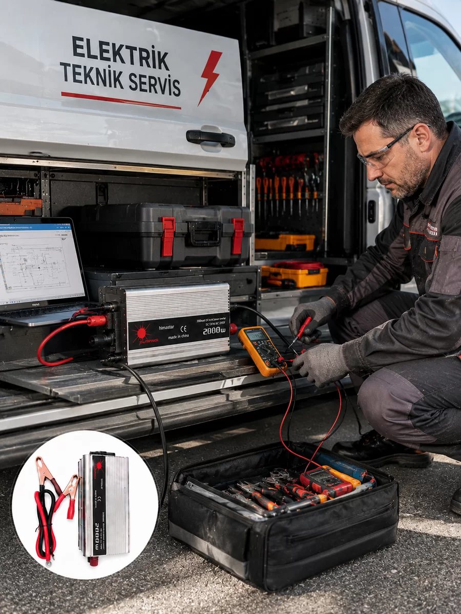 2000W Yüksek Güçlü Araç İnvertörü Priz Çıkışlı Elektrik Dönüştürücü