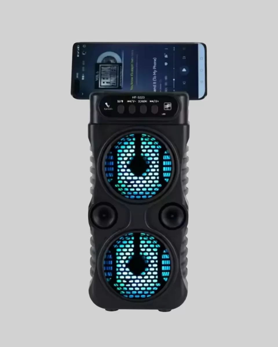 LED Işıklı Kablosuz Bluetooth Hoparlör Yüksek Ses Güçlü Bas Performansı Taşınabilir Şarjlı