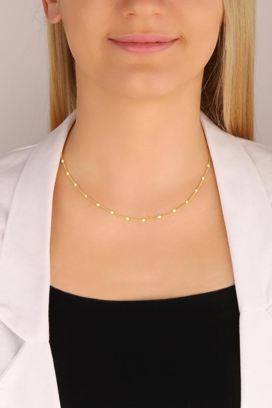Taşsız Zincir Gümüş Choker Kolye