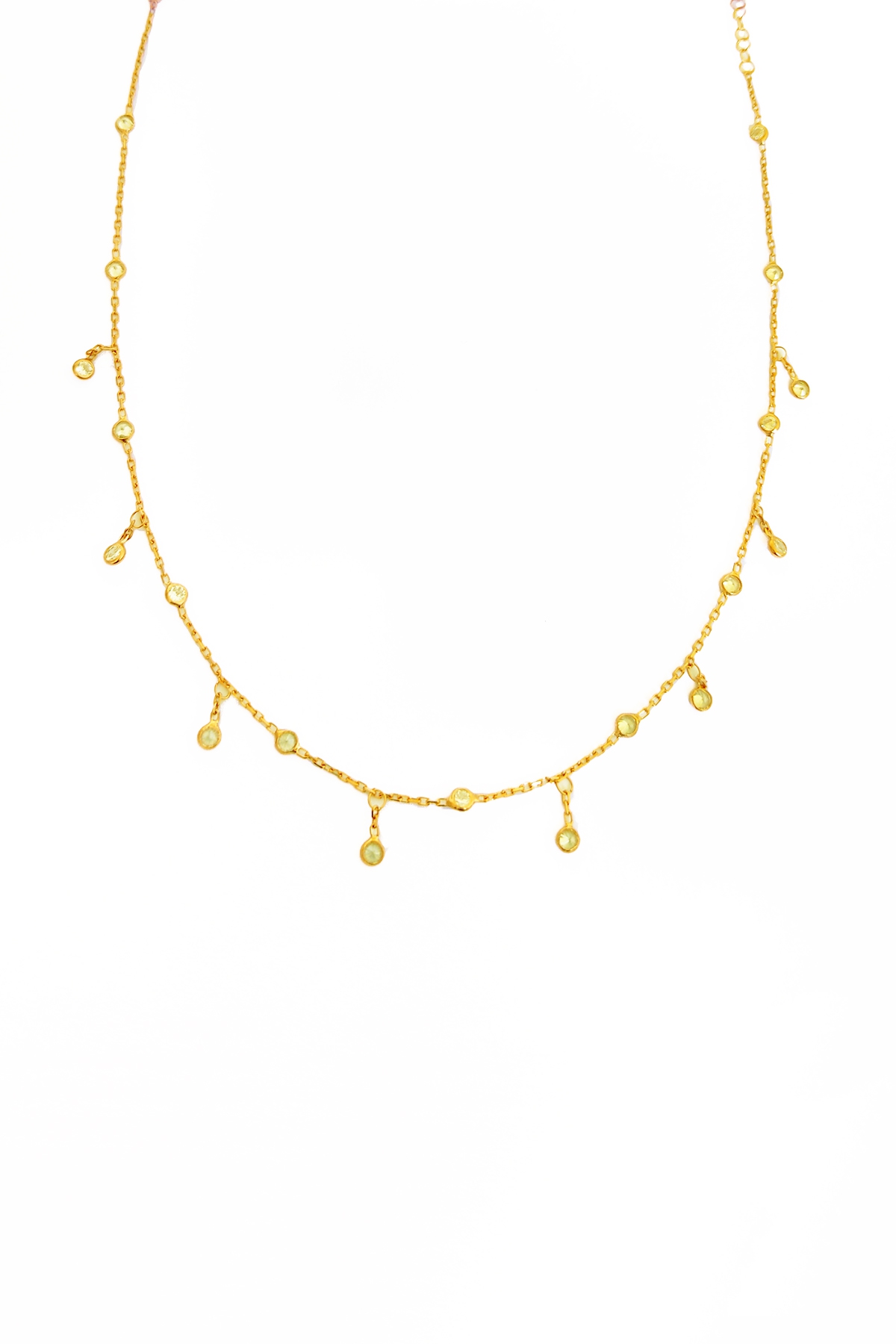 Sarkık Tifani Taşlı Gümüş Choker Kolye