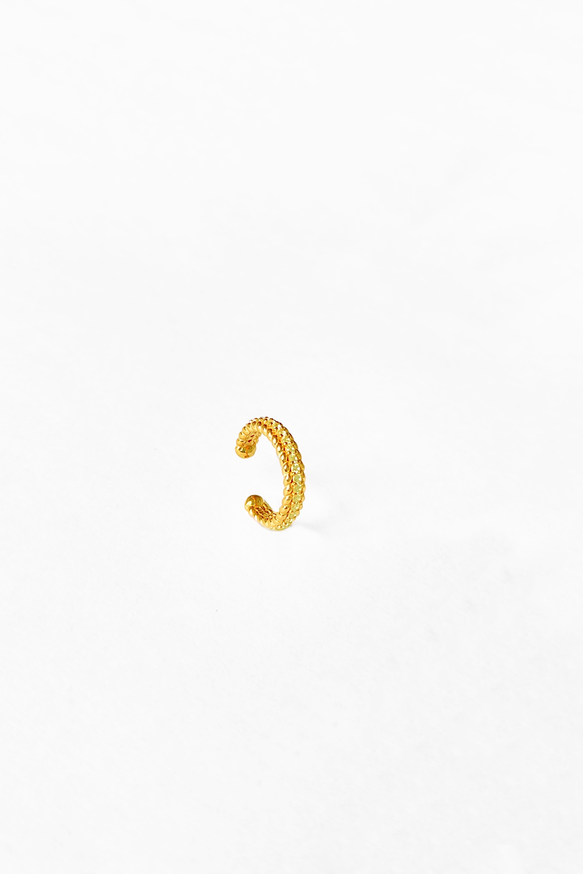 Zirkon Taşlı Beyaz Gümüş Earcuff